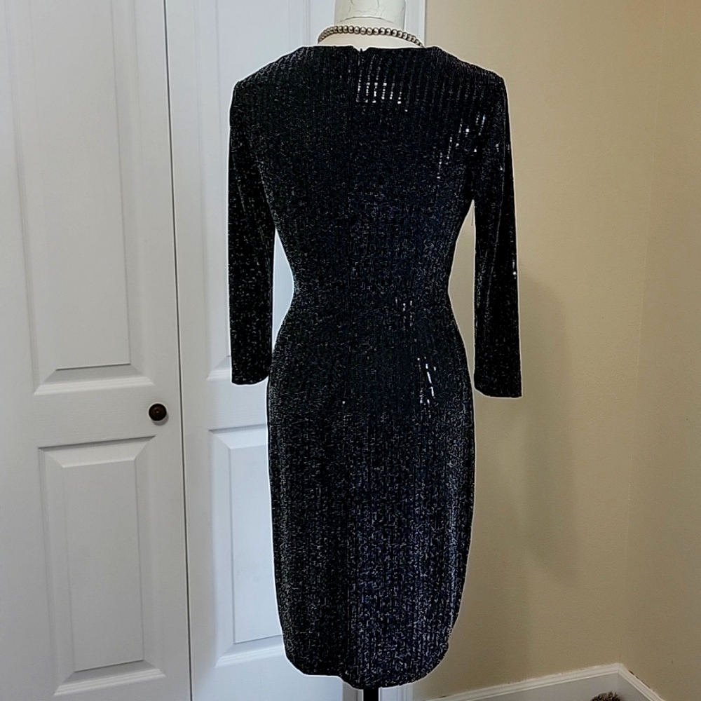 Calvin Klein❤️Host Pick Black Sequined Cocktail Dress - Picture 2 of 5